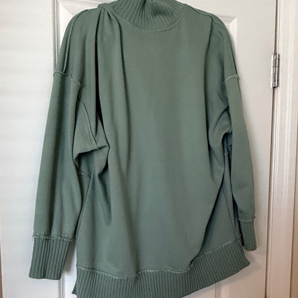 Teal/Mint Women's Pull Over Sweater with Button Detail - Picture 6 of 6